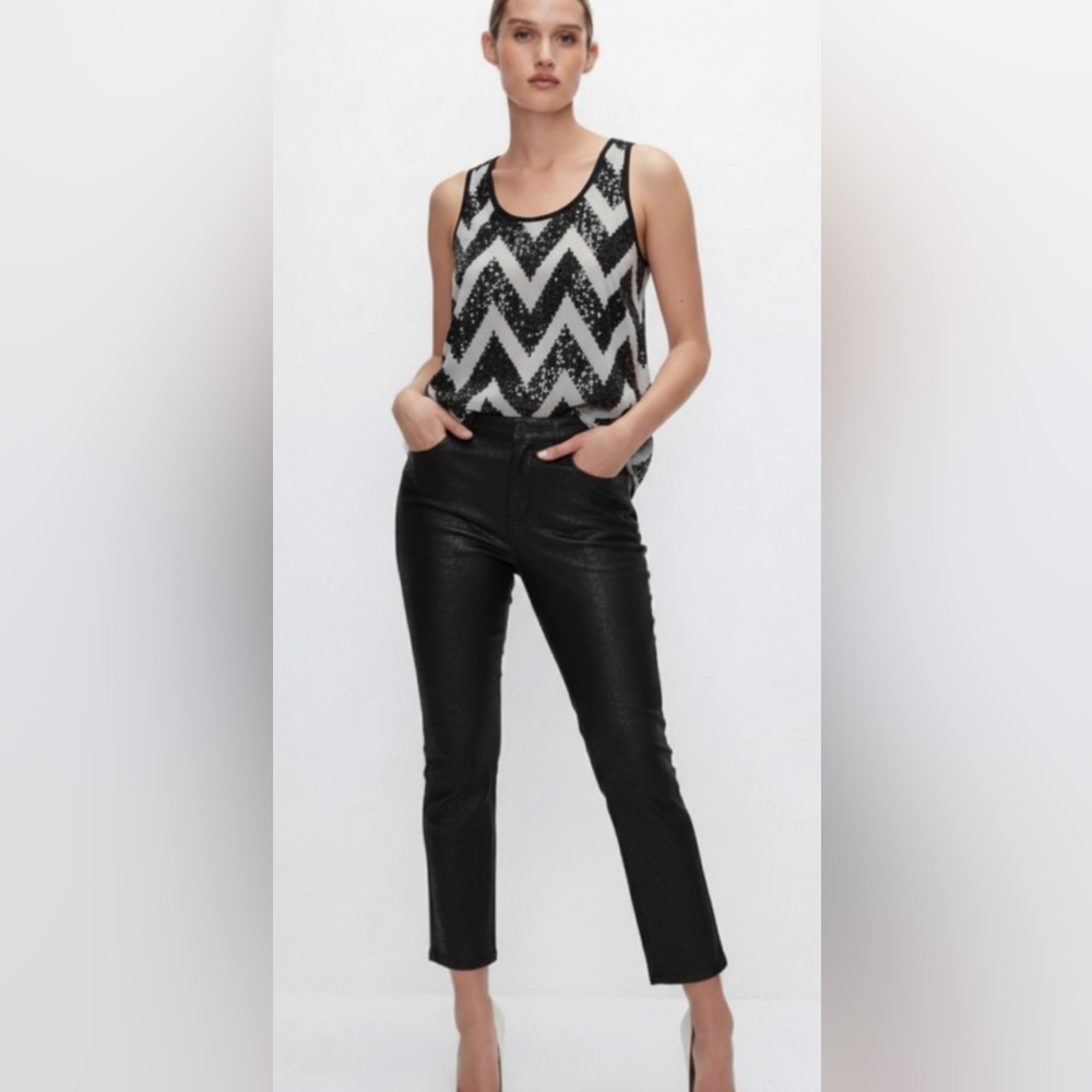 Dolan blk sequin grey tank